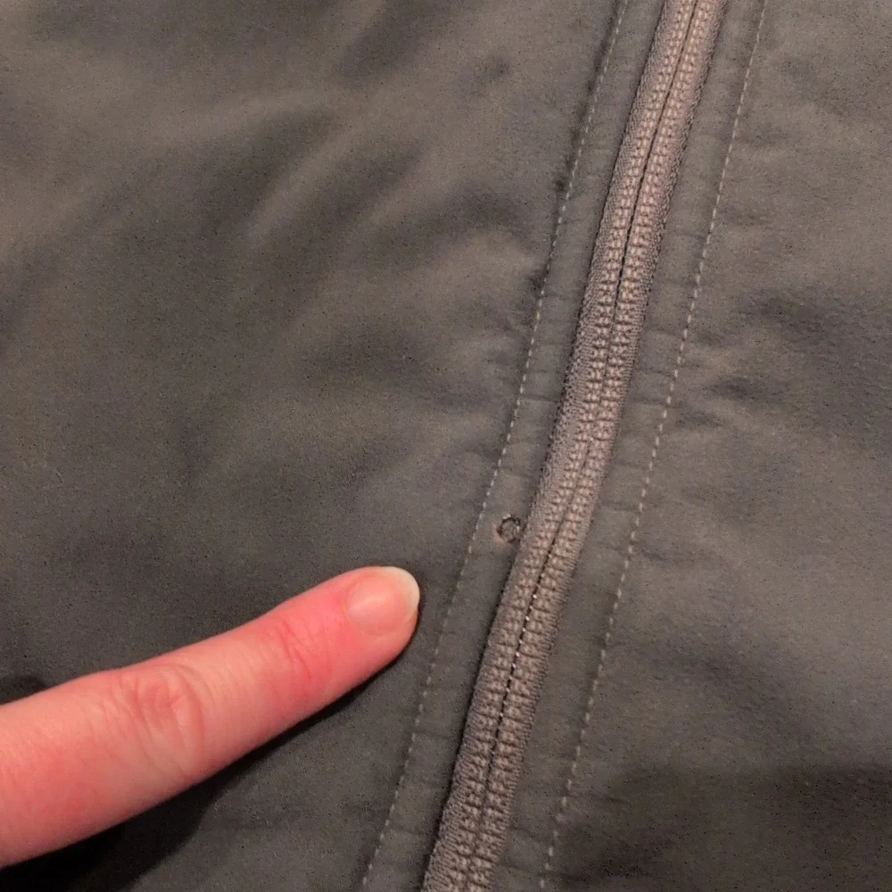 The North‎ Face Mens Jacket Gray Red Full Zip Fleece Lined Activewear Size L